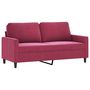 Voir la diapositive 2 : VIDAXL Canape a 2 places Rouge bordeaux 140 cm Velours