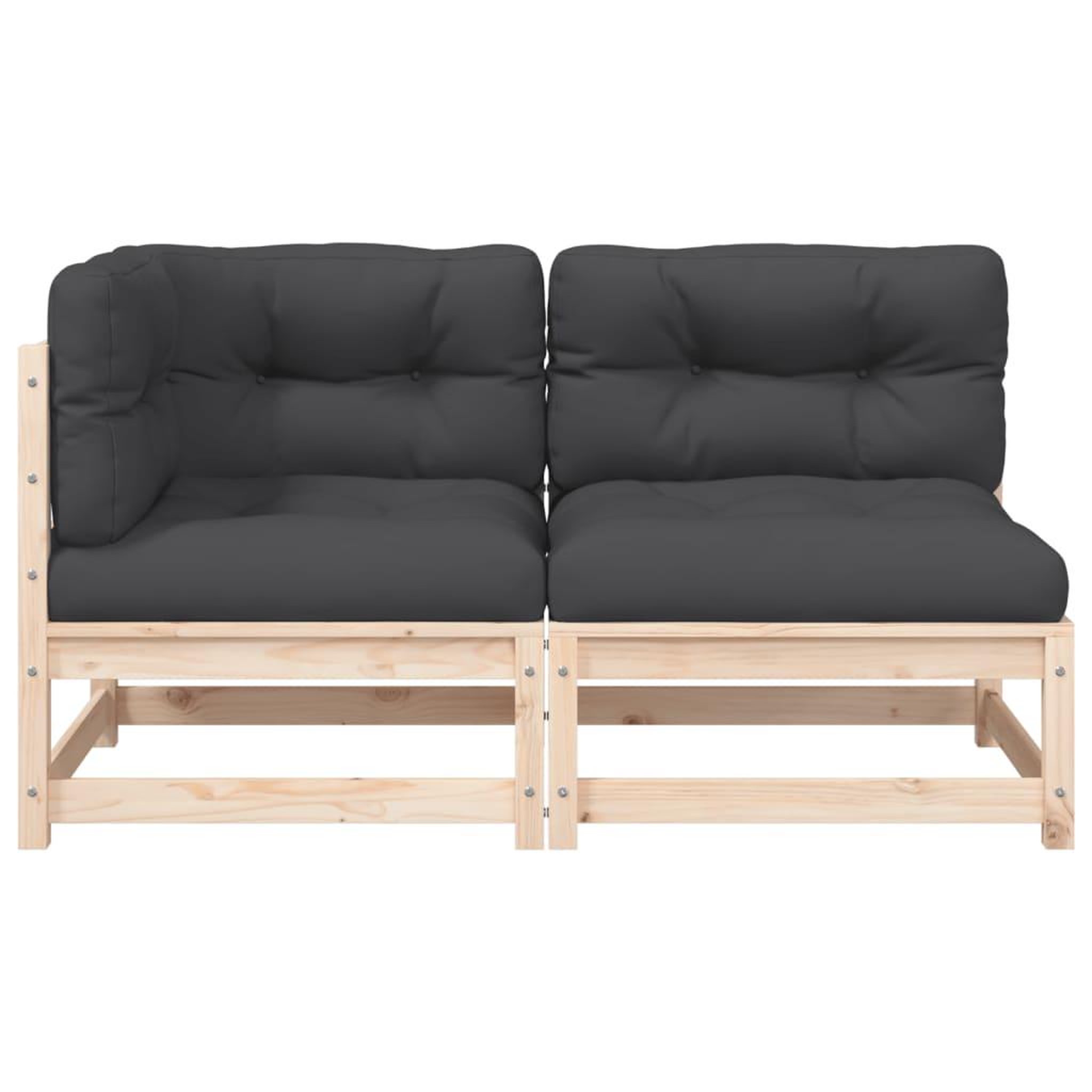 Voir la diapositive 5 : VIDAXL Canape de jardin avec coussins 2 places bois de pin massif
