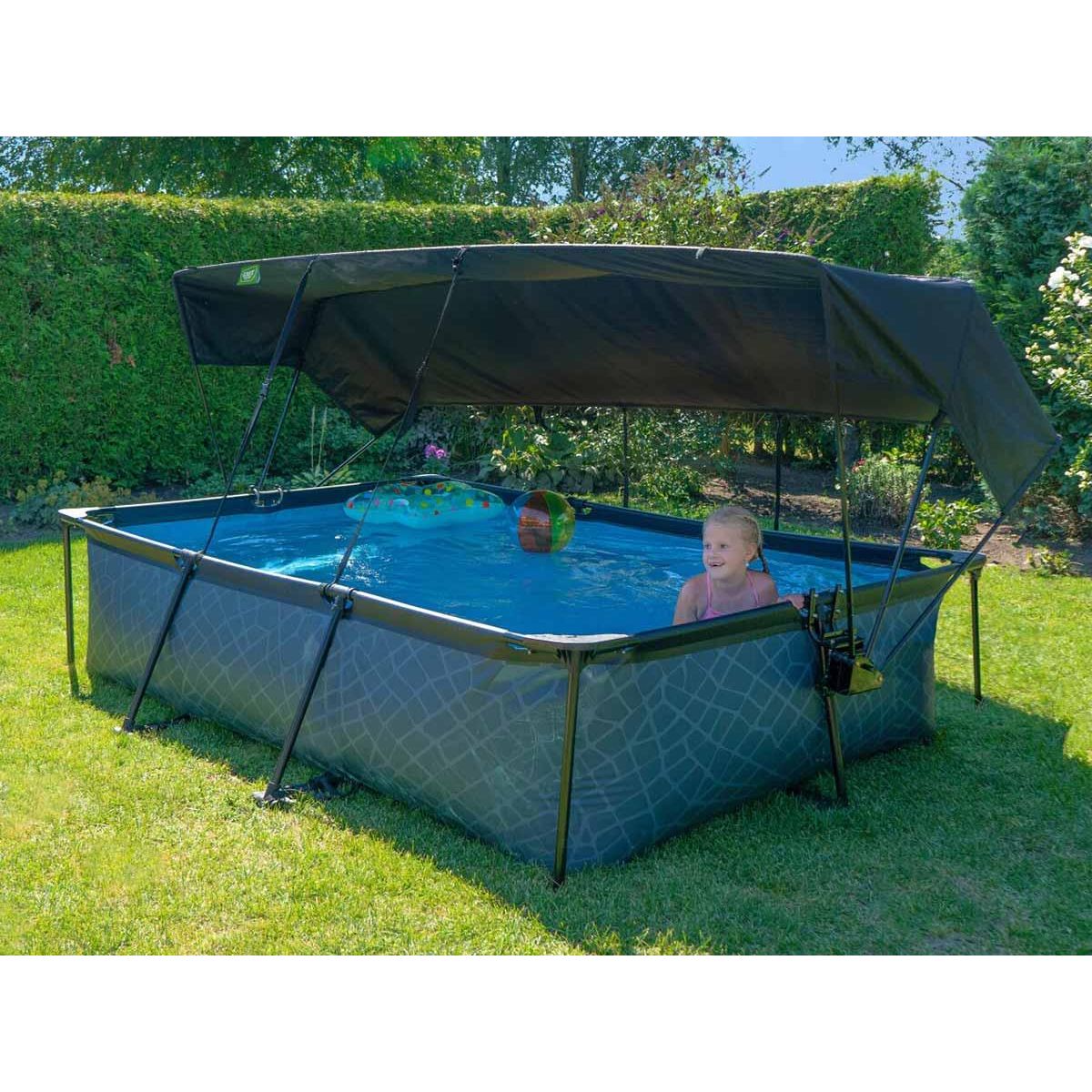 EXIT TOYS Voile d'ombrage pour piscine tubulaire rectangulaire 2,20 x 1,50 m - Exit Toys