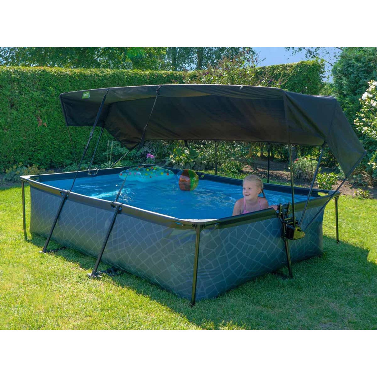 EXIT TOYS Voile d'ombrage pour piscine tubulaire rectangulaire 2,20 x 1,50 m - Exit Toys