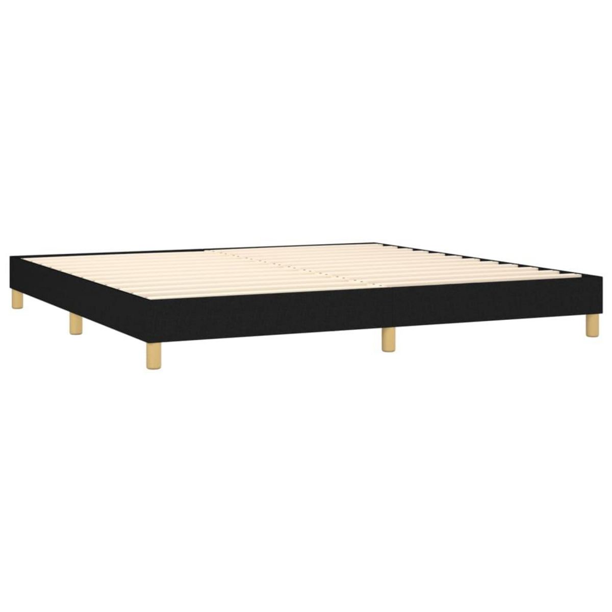 VIDAXL Sommier a lattes de lit avec matelas Noir 200x200 cm Tissu