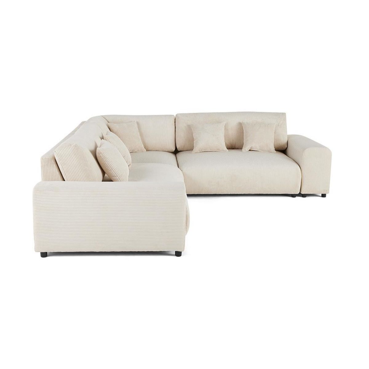 LISA DESIGN Garance - canapé modulable d'angle droit - 5 places - en velours côtelé