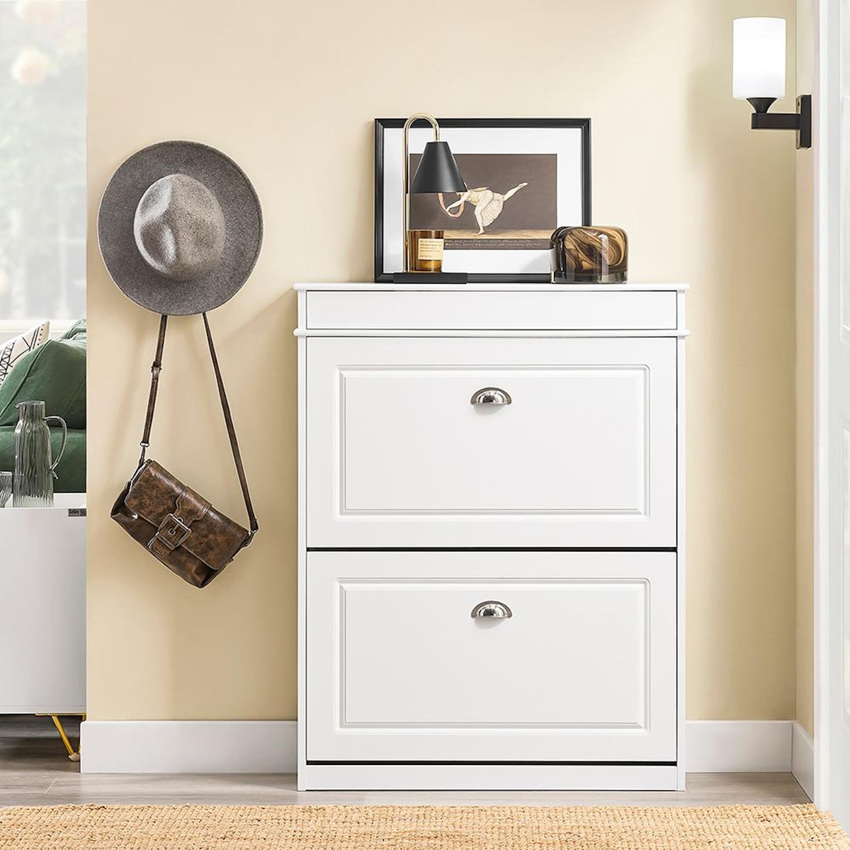 SOBUY SoBuy - Meuble À Chaussures avec un tiroir - Blanc - 75x24x96cm - Classique - FSR78-L-W