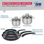 Voir la diapositive 2 : ELO Ensemble de 3 Poêles de cuisson 20, 28 et 32 cm et 2 faitouts 14 et 16 cm Elo Prima Brillant