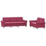 Voir la diapositive 2 : VIDAXL Ensemble de canapes 2 pcs avec coussins Rouge bordeaux Velours