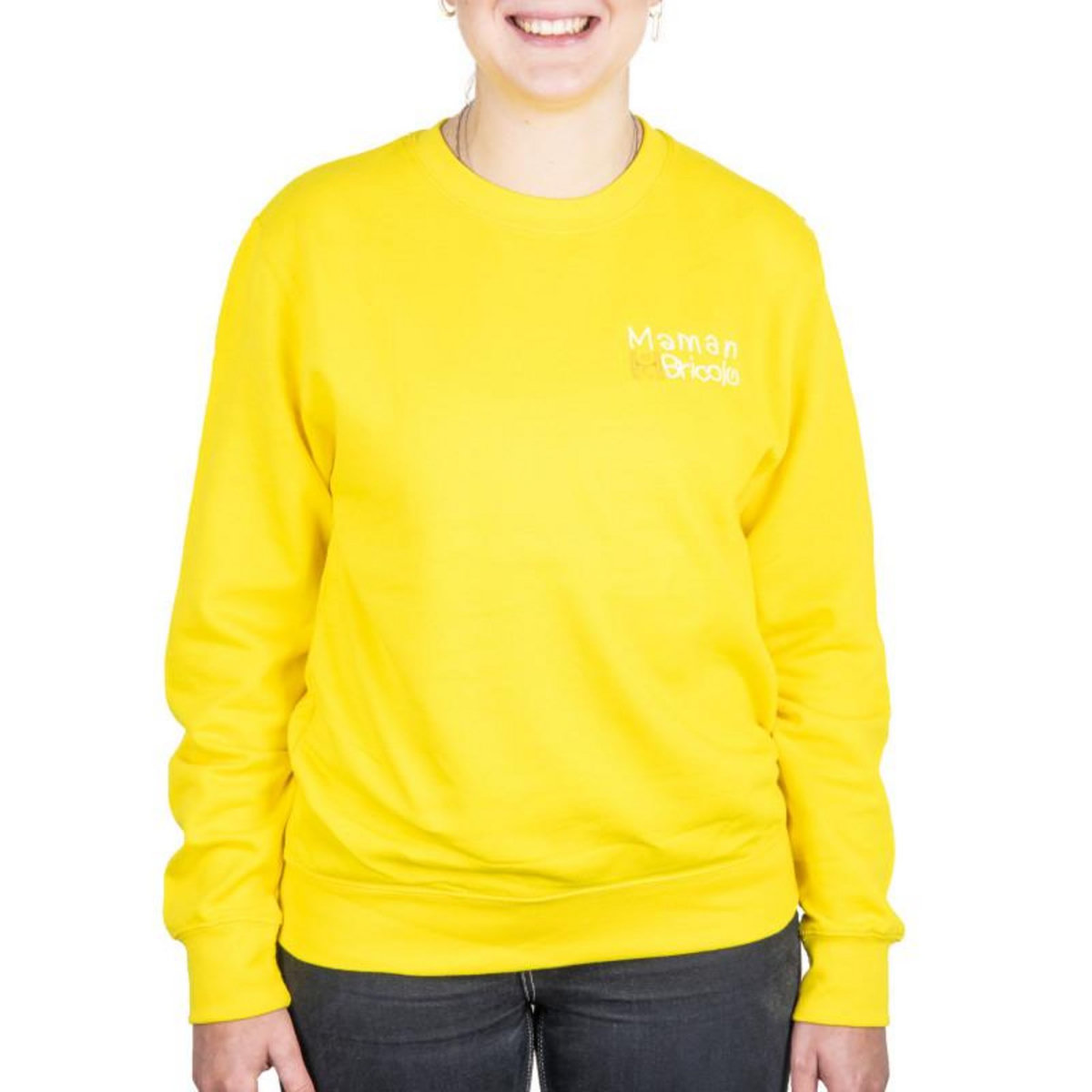 NOTRE SELECTION Sweat col rond Maman Sobricolo jaune TS SWJH030SYS
