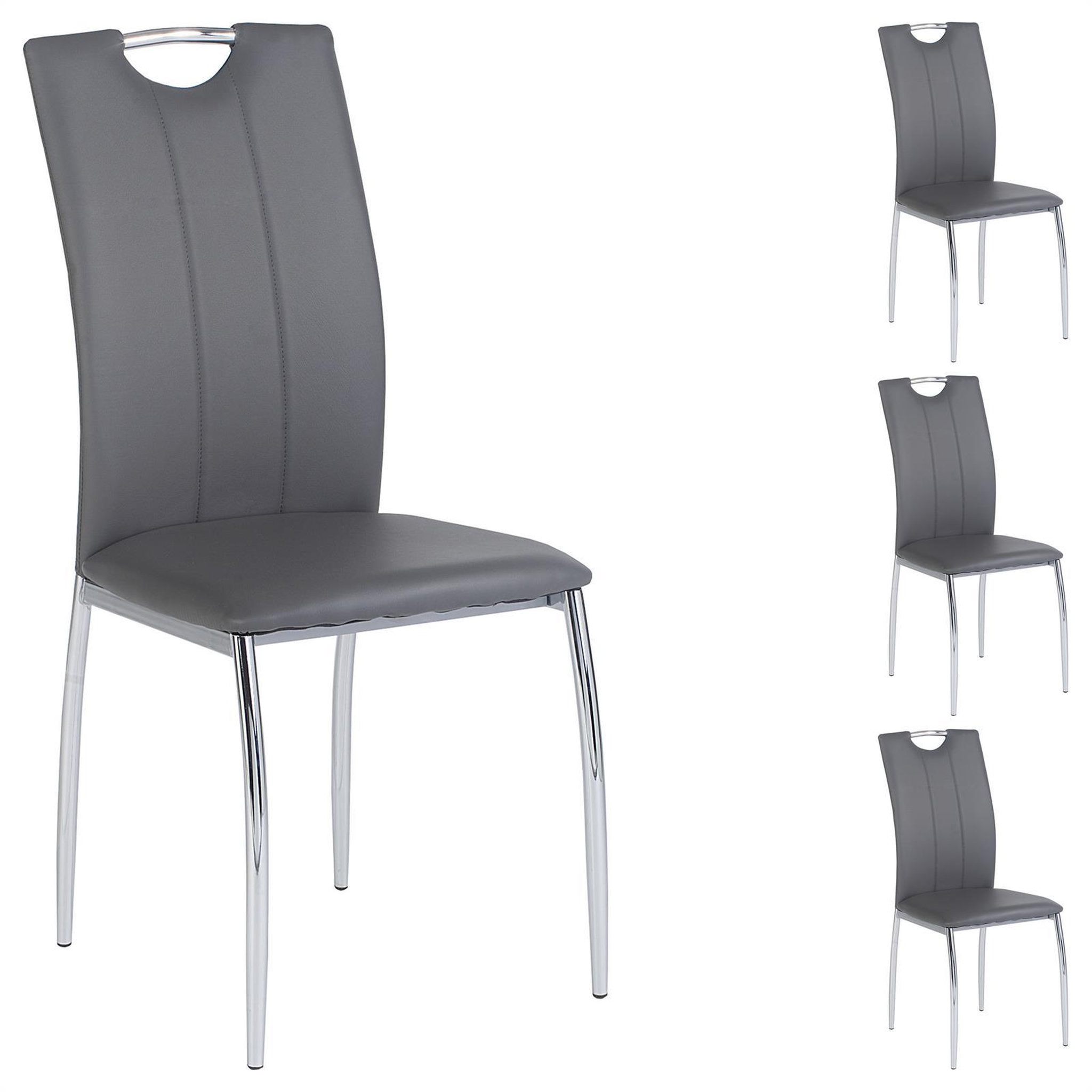 Voir la diapositive 1 : IDIMEX Lot de 4 chaises apollo, en synthétique