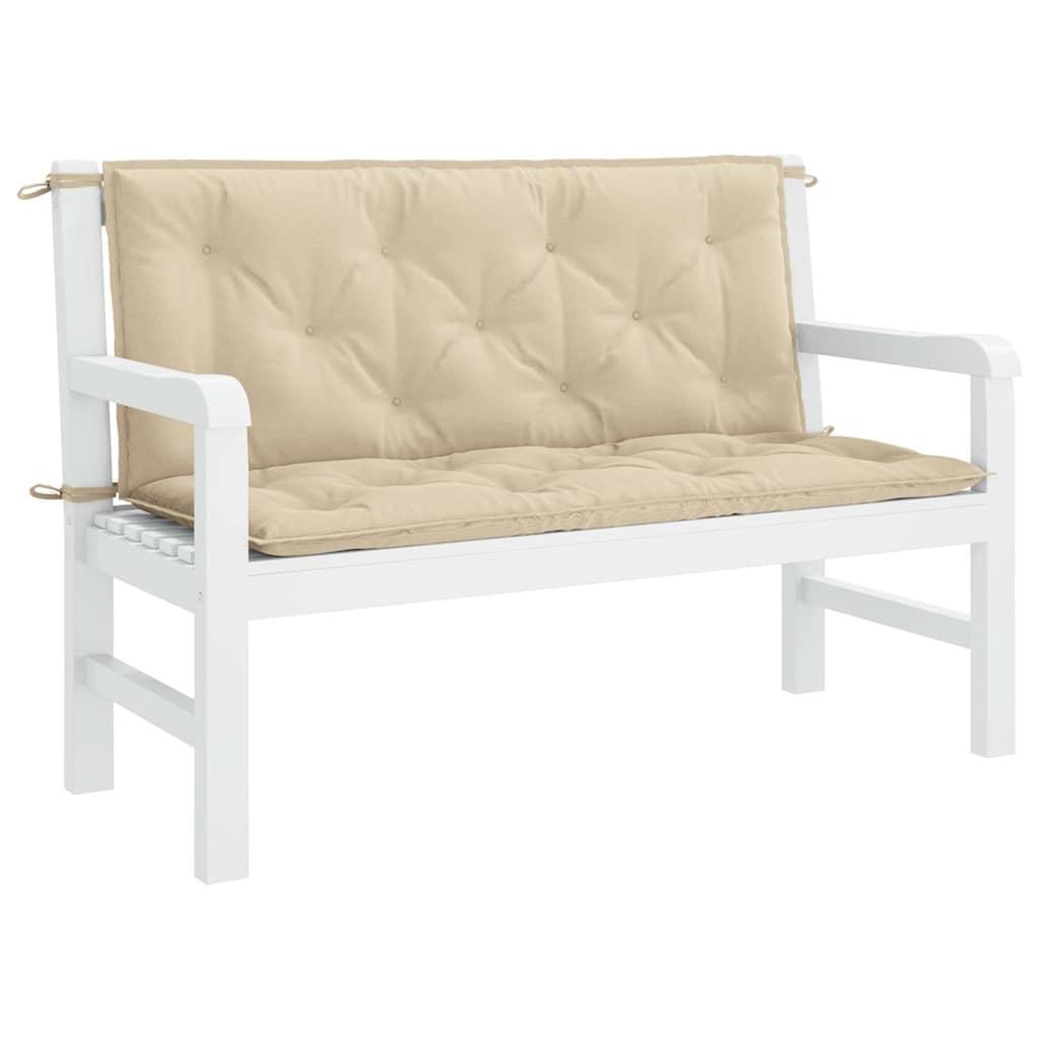 Voir la diapositive 4 : VIDAXL Coussin de banc de jardin beige 120x(50+50)x7 cm tissu oxford