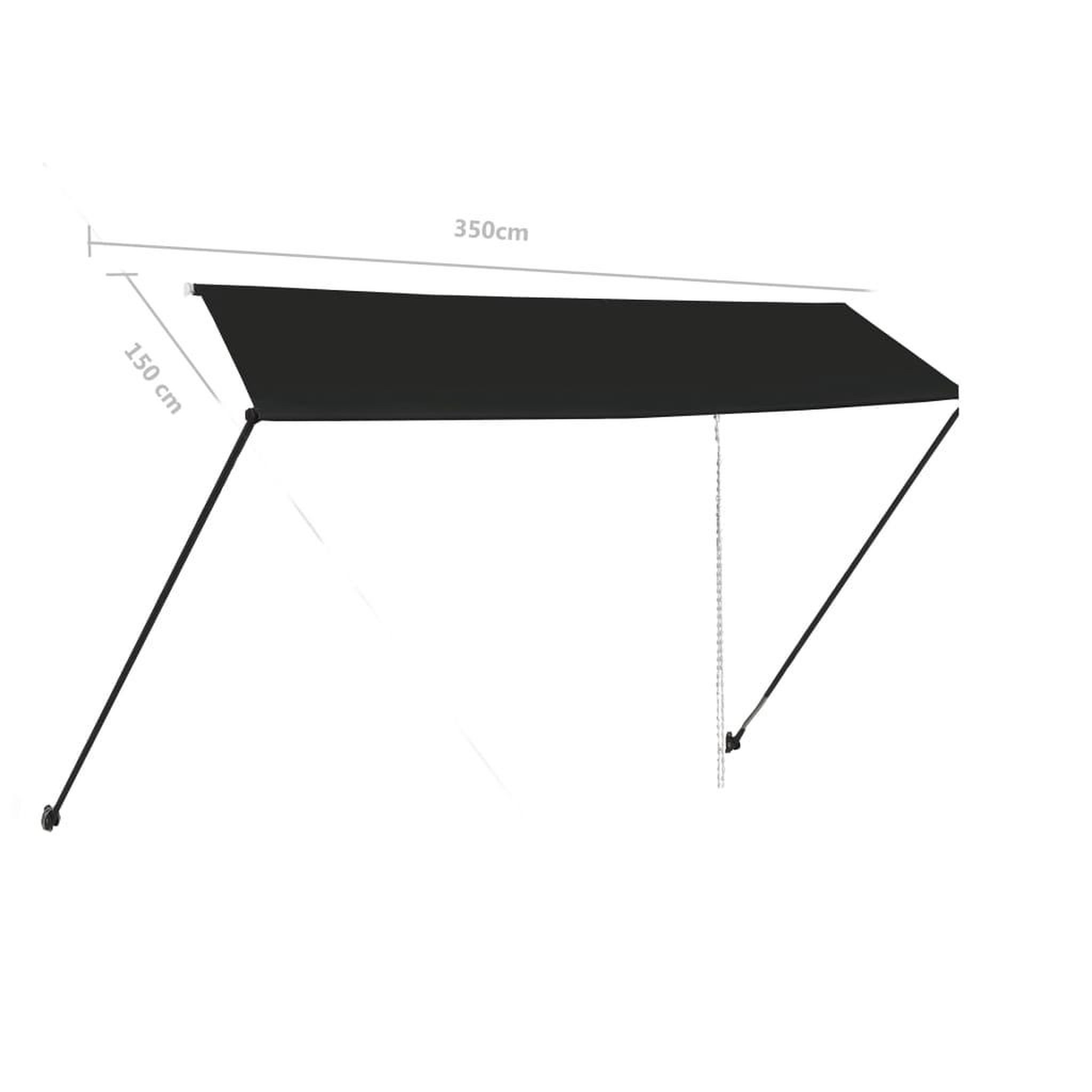 Voir la diapositive 6 : VIDAXL Auvent retractable avec LED 350x150 cm Anthracite
