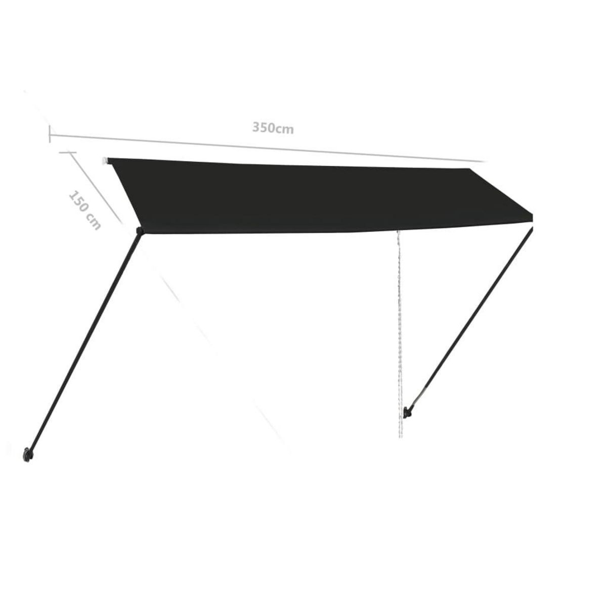 VIDAXL Auvent retractable avec LED 350x150 cm Anthracite