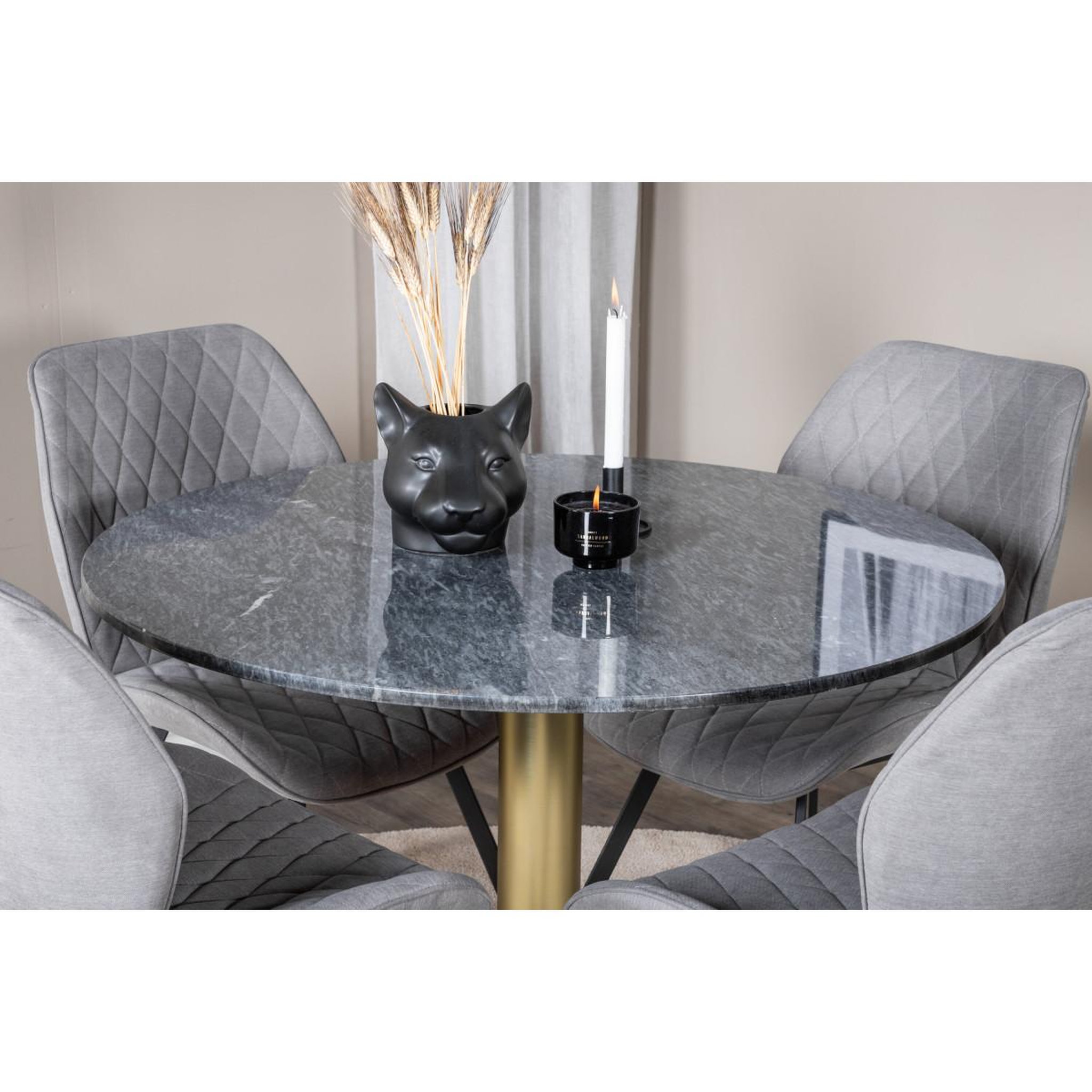Voir la diapositive 6 : Paris Prix Ensemble table à manger & 4 chaises  estelle & gemma  106cm gris foncé & gris