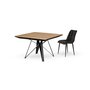 Voir la diapositive 3 : LISA DESIGN Belize - table à manger carrée extensible - effet bois et métal - 4 à 8 personnes
