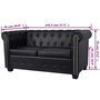 Voir la diapositive 6 : VIDAXL Canape Chesterfield a 2 places cuir synthetique noir