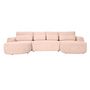 Voir la diapositive 4 : BEST MOBILIER Mahina - canapé panoramique en u 7 places - convertible avec coffre - en tissu bouclette