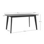Voir la diapositive 4 : MAISON PAVANE Table rectangulaire 6 personnes en bois noir 150 cm-Oman