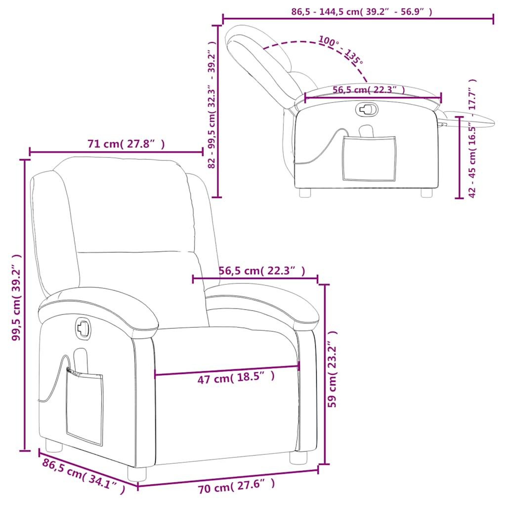 Voir la diapositive 6 : VIDAXL Fauteuil de massage inclinable noir velours