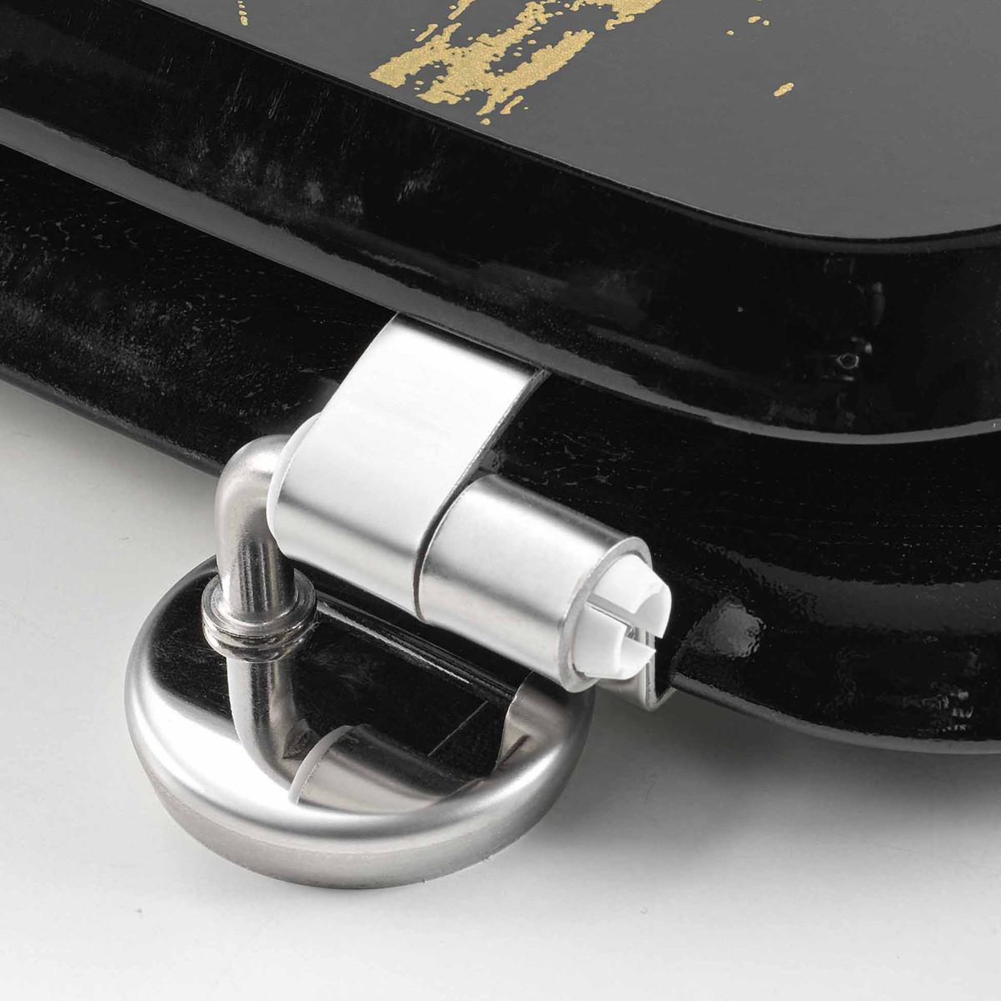Voir la diapositive 5 : Douceur d'Intérieur Abattant wc imprimé  aquamarbre  47cm noir & or