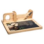 SECRET DE GOURMET Trancheuse à charcuterie en bois avec planche en verre