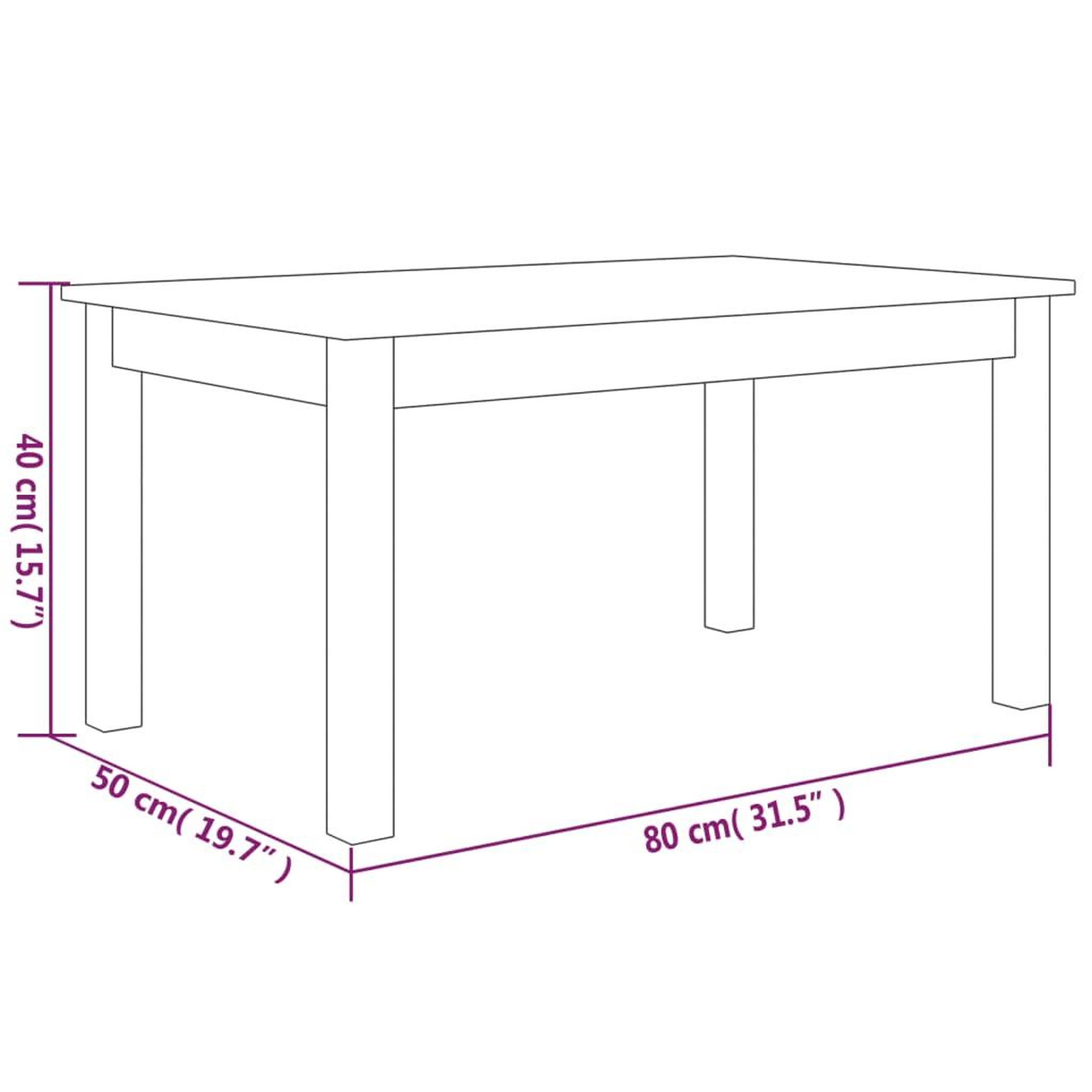 Voir la diapositive 6 : VIDAXL Table basse Blanc 80x50x40 cm Bois massif de pin