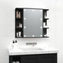 Voir la diapositive 1 : VIDAXL Armoire à miroir avec LED noir 70x16,5x60 cm