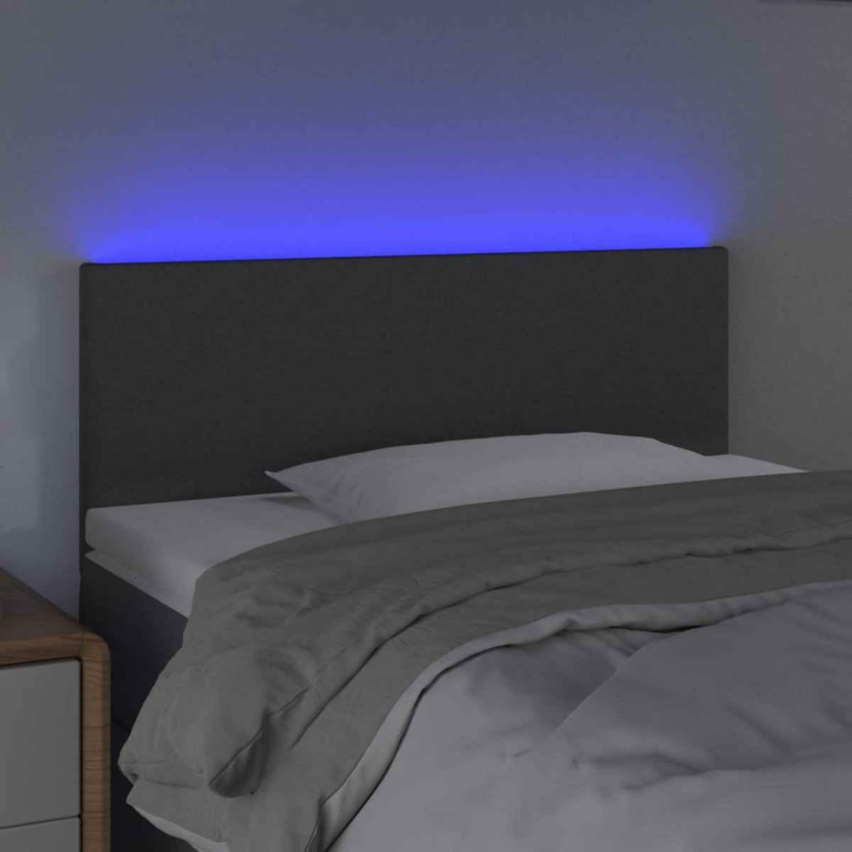 VIDAXL Tete de lit a LED Gris fonce 80x5x78/88 cm Tissu