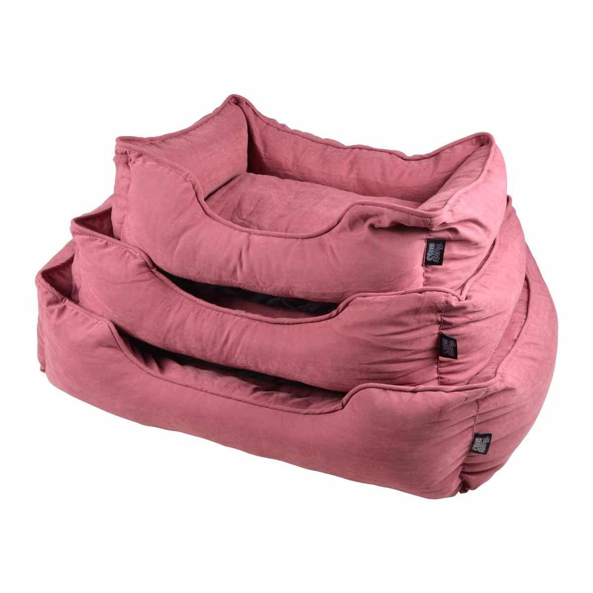Voir la diapositive 1 : LOVE STORY Lot de 3 paniers pour chien & chat  softy  73cm bois de rose