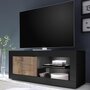 NOUVOMEUBLE Meuble TV avec LED couleur bois et noir FOCIA 4