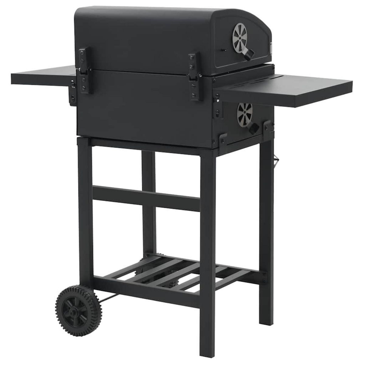 VIDAXL Gril de barbecue au charbon de bois et etagere inferieure Noir