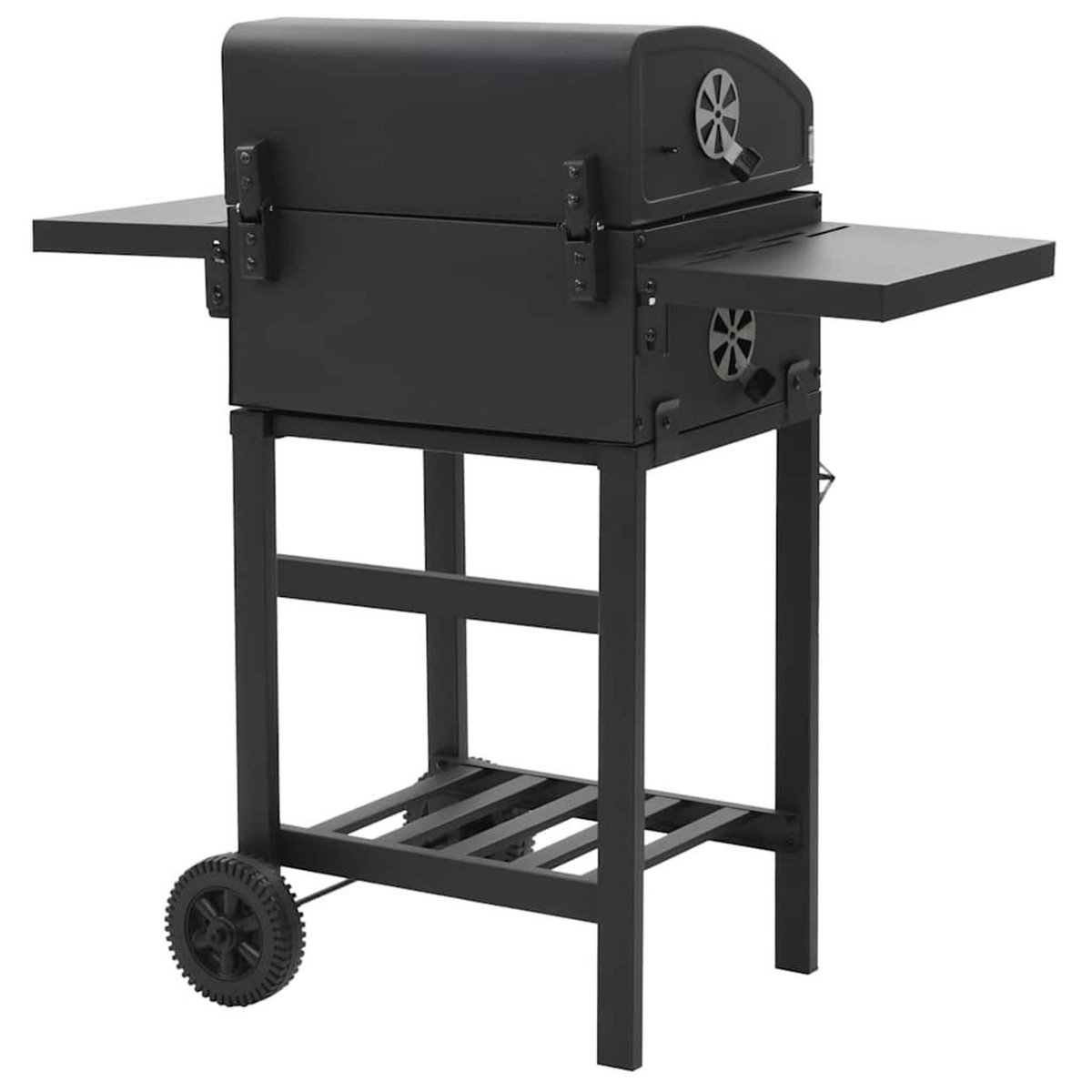 VIDAXL Gril de barbecue au charbon de bois et etagere inferieure Noir