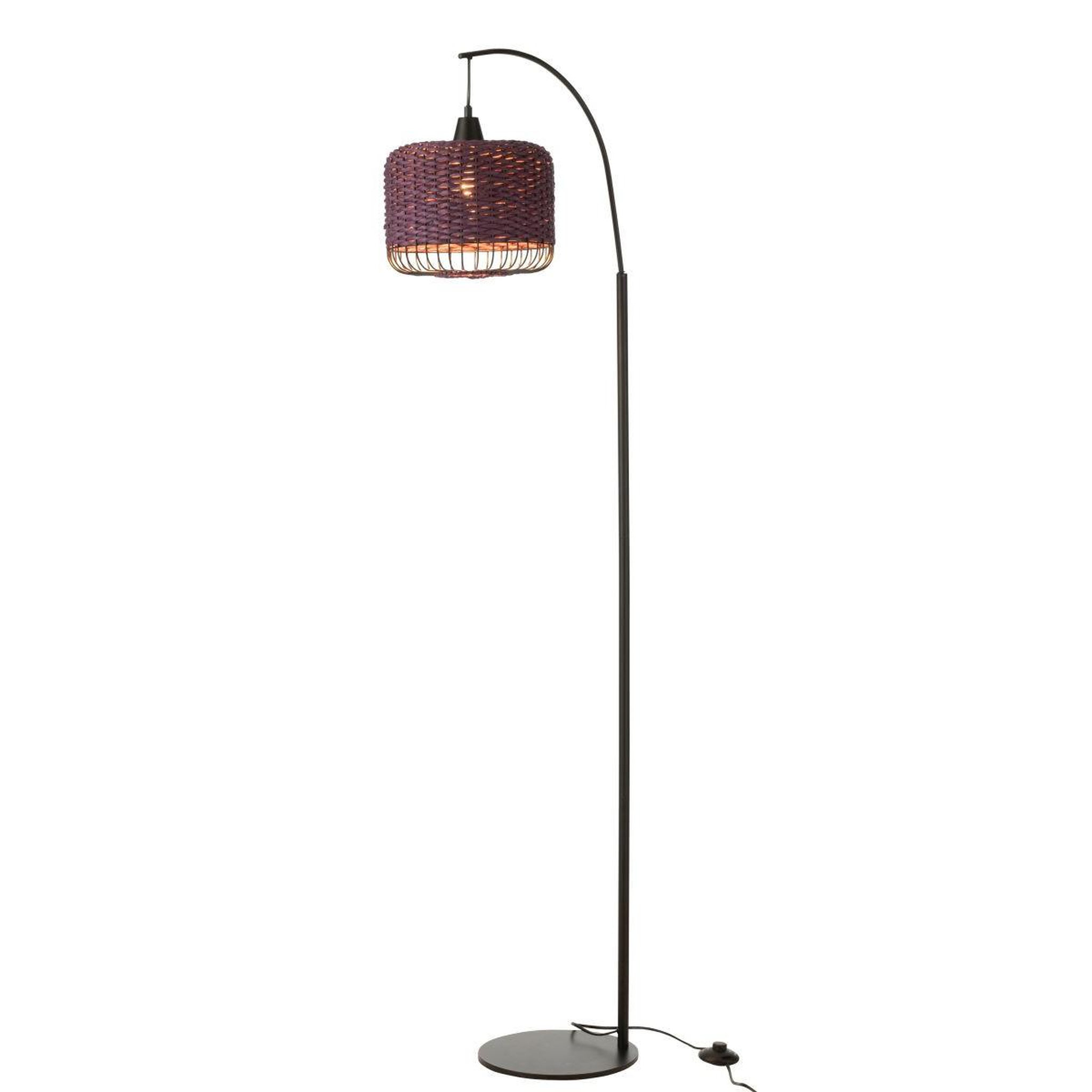 Voir la diapositive 2 : J-LINE Lampadaire lanterne en métal  eldon  168cm mauve