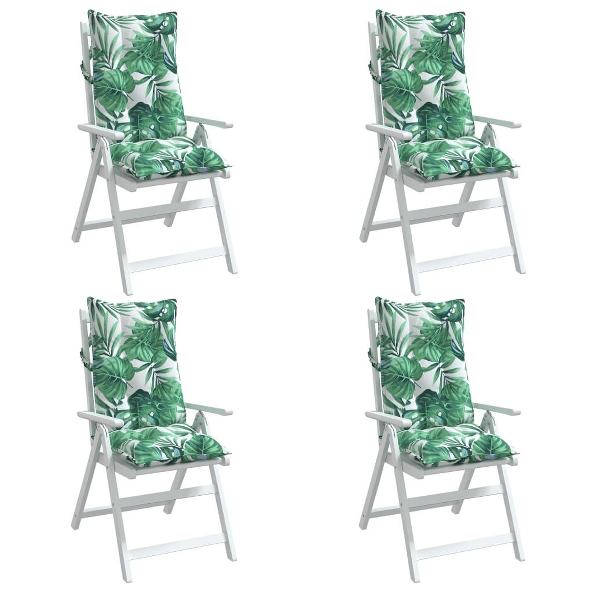Voir la diapositive 4 : VIDAXL Coussins de chaise a dossier haut lot de 4 modele de feuille