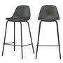 Voir la diapositive 1 : Rendez vous déco Lot de 2 chaises pour îlot central 65 cm en cuir synthétique gris-Henrik