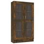Voir la diapositive 2 : VIDAXL Armoire a vitrine Chene fume 82,5x30,5x150 cm Bois d'ingenierie