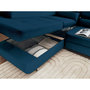 Voir la diapositive 3 : BEST MOBILIER Pablo - canapé d'angle gauche - 5 places - convertible avec coffre et têtières réglables - en velours