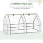 Voir la diapositive 4 : OUTSUNNY Serre de jardin tunnel 2,5L x 1l x 0,8H m grande porte zippée bâche PVC transparent métal époxy vert