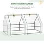 Voir la diapositive 4 : OUTSUNNY Serre de jardin tunnel 2,5L x 1l x 0,8H m grande porte zippée bâche PVC transparent métal époxy vert