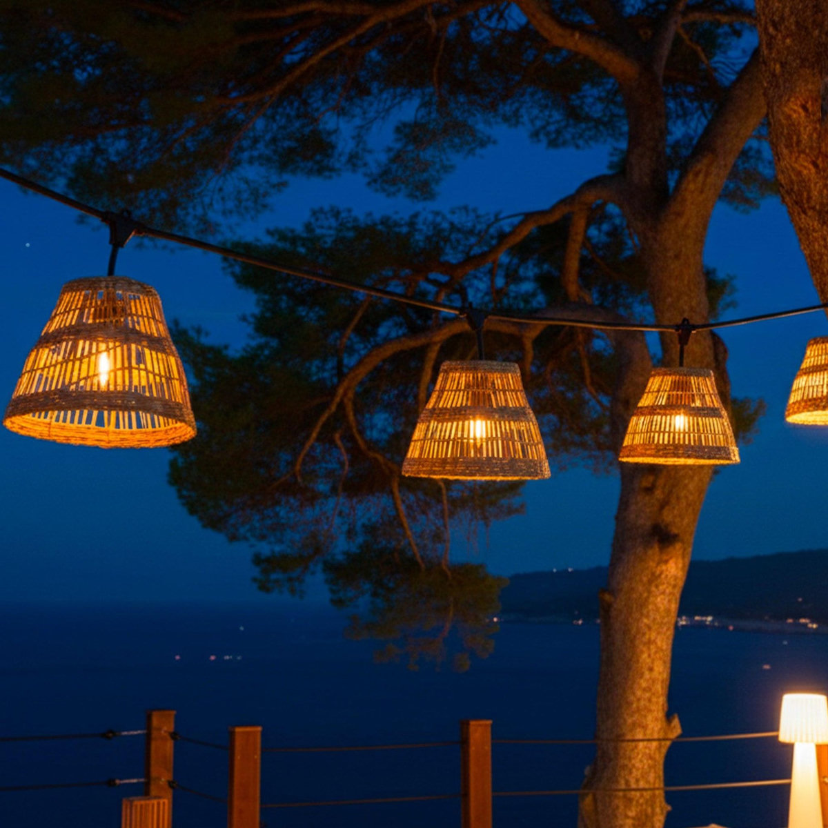 Lumisky Guirlande lumineuse raccordable TESSA Beige Herbe marine 6m