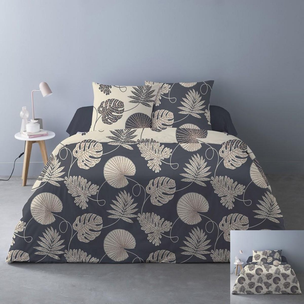 Dourev Housse de couette 240x220 Olivia gris + 2 taies