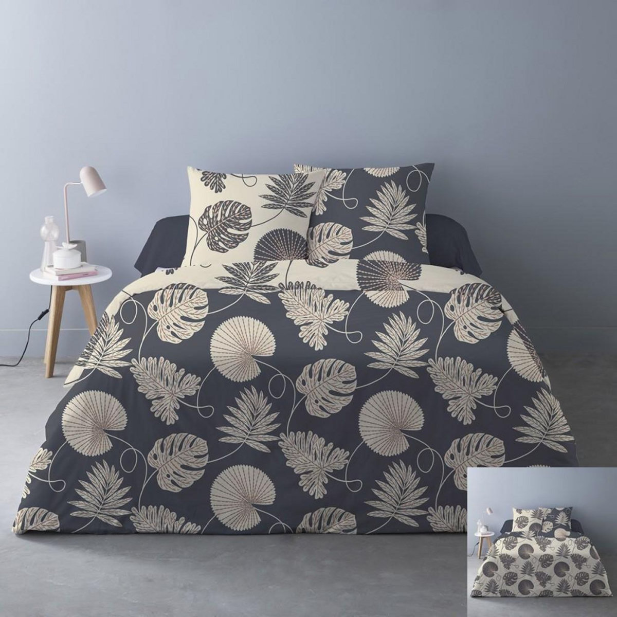 Dourev Housse de couette 240x220 Olivia gris + 2 taies