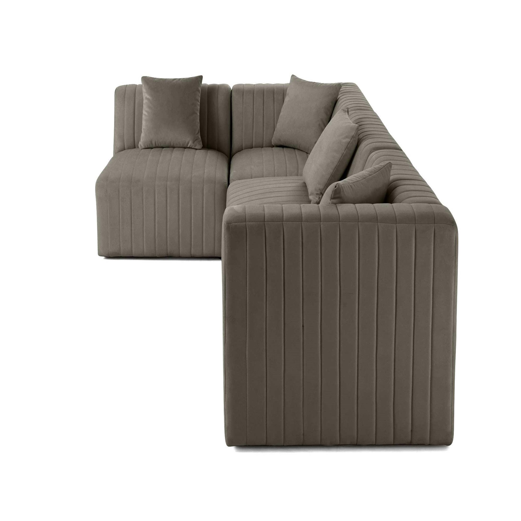 Voir la diapositive 5 : BEST MOBILIER Nova - canapé modulable d'angle gauche - 5 places - en velours