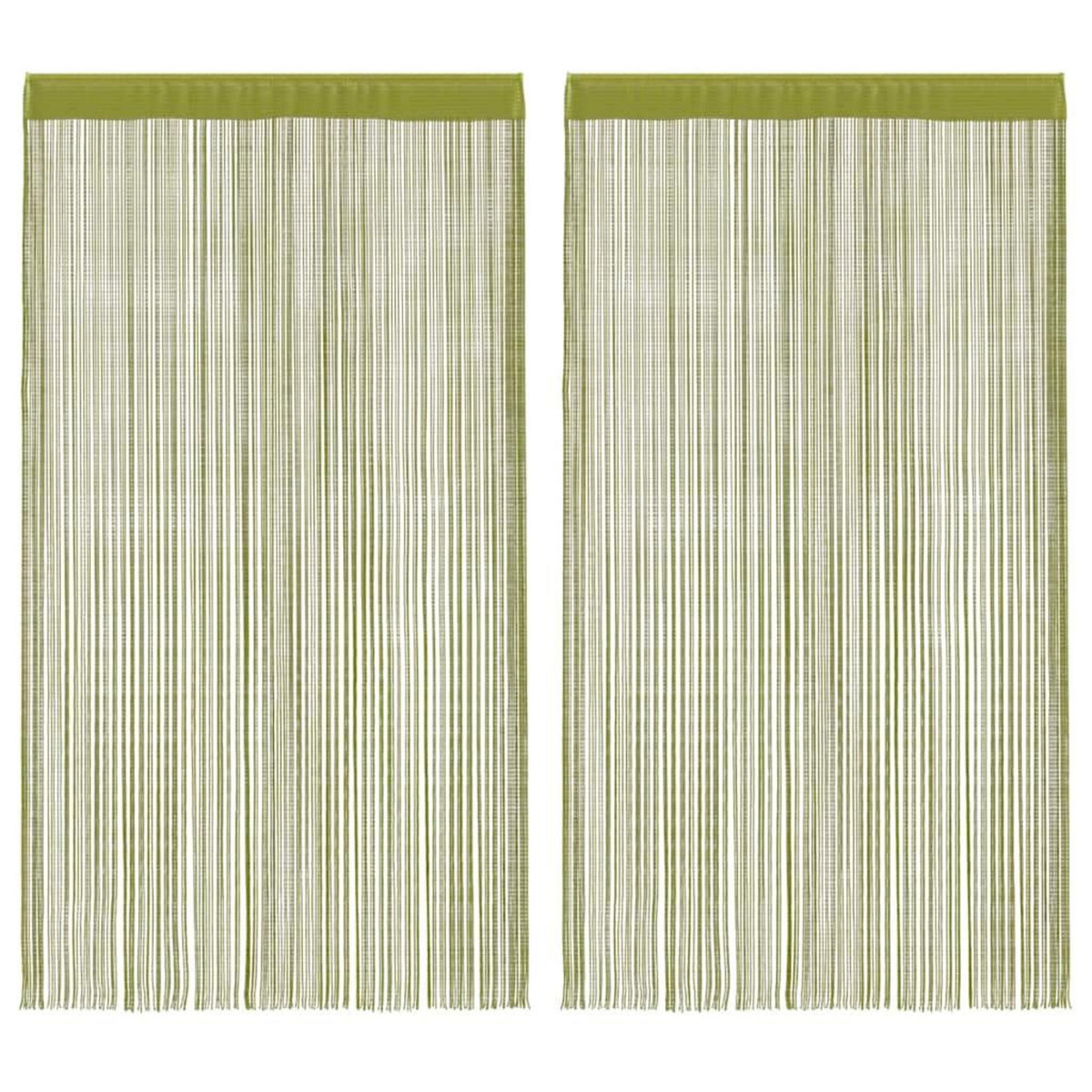 VIDAXL Rideau en fils 2 pcs 100 x 250 cm Vert