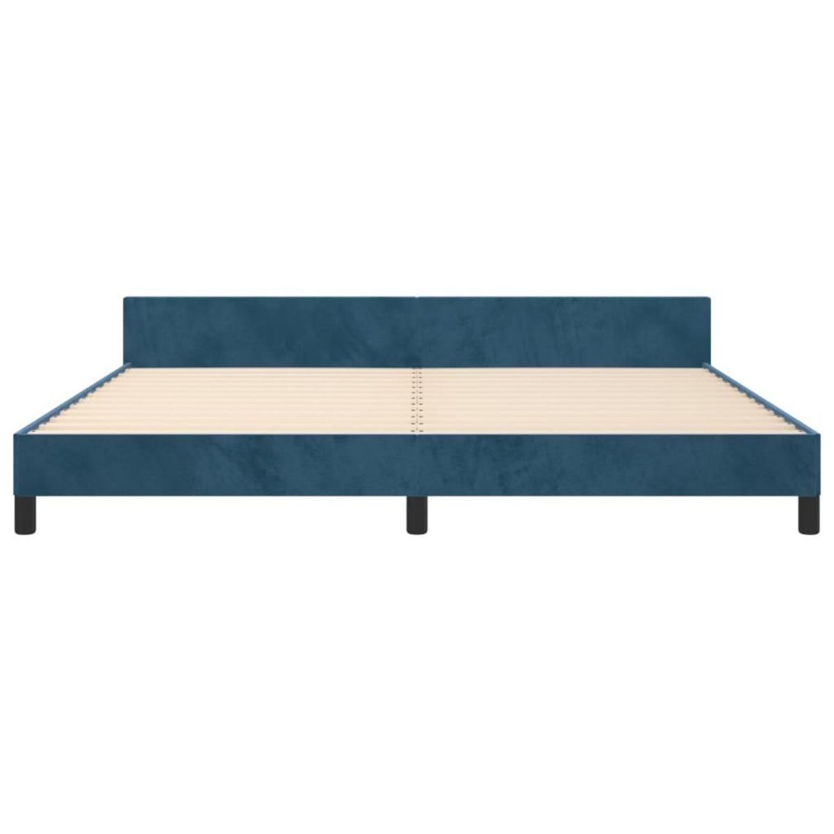 VIDAXL Cadre de lit sans matelas bleu fonce 200x200 cm velours