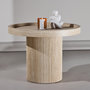 Voir la diapositive 2 : Paris Prix Table Basse Effet Travertin  Krille  60cm Beige