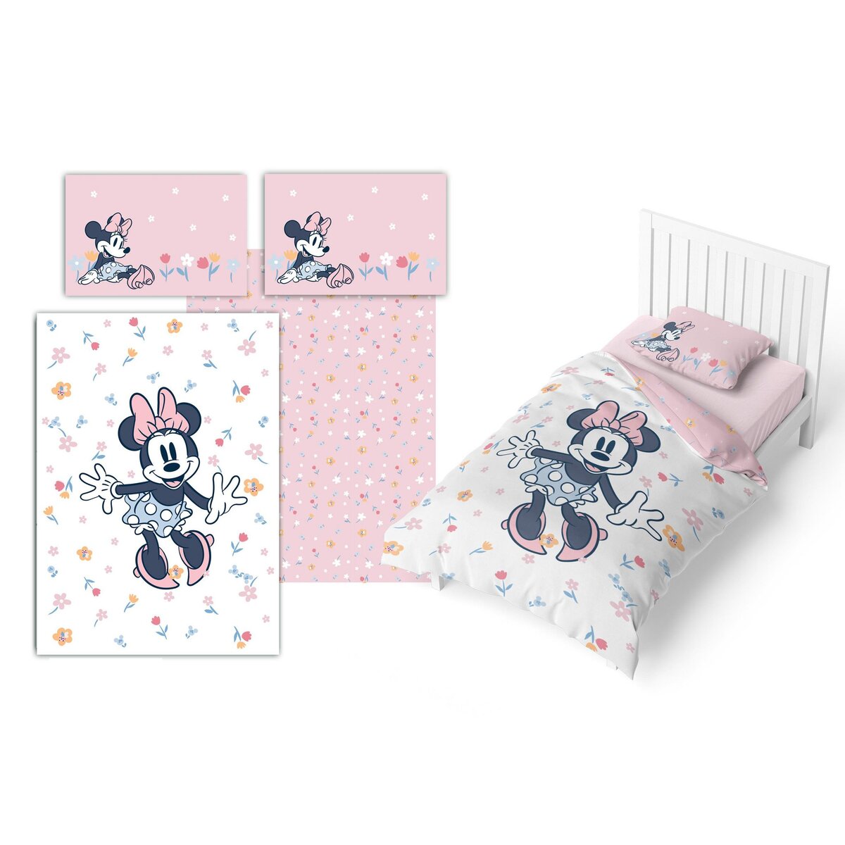 DISNEY Parure housse de couette enfant en coton MINNIE MOUSE