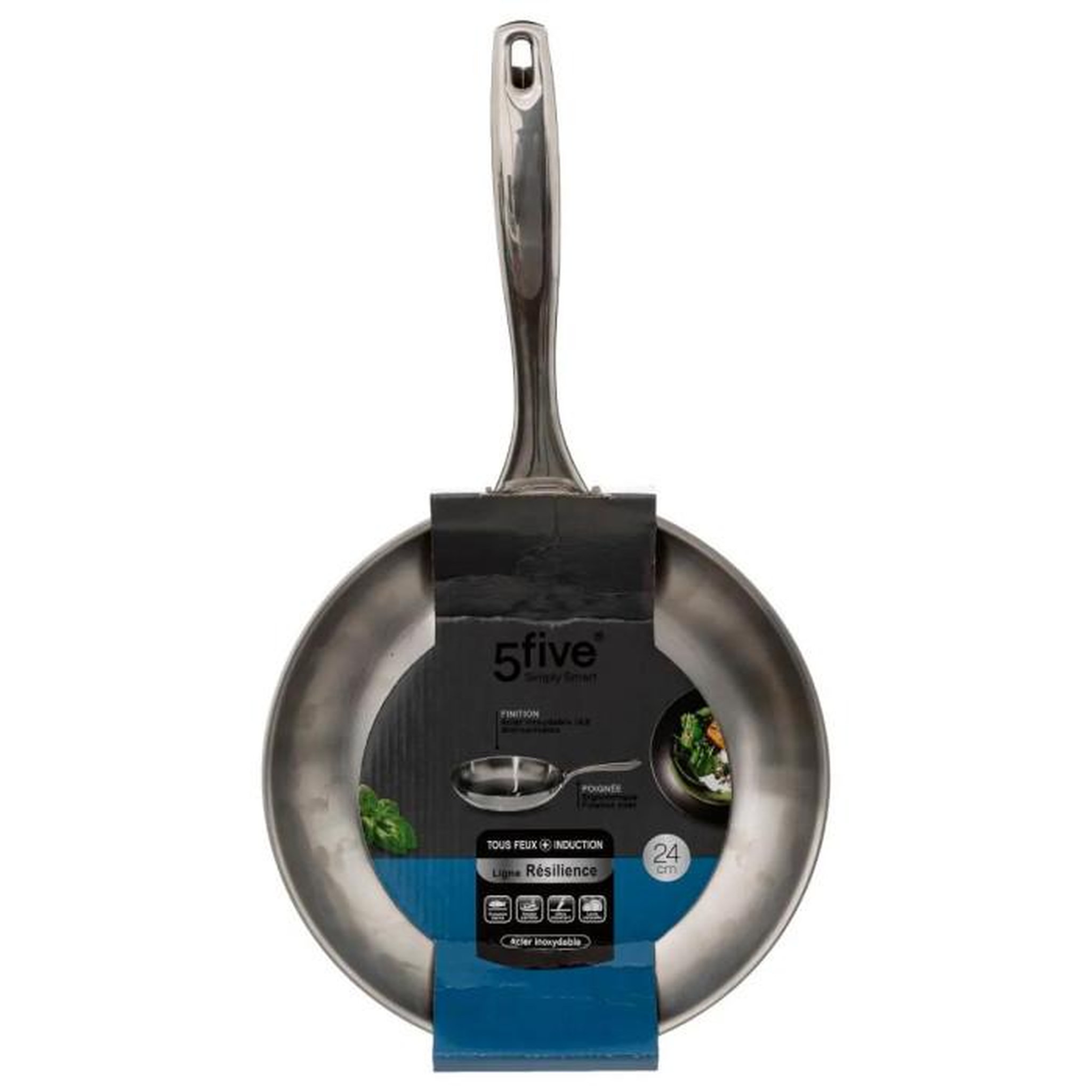 Voir la diapositive 3 : FIVE Poêle en Inox  Résilience  24cm Argent