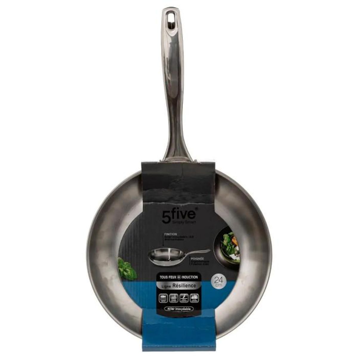 FIVE Poêle en Inox  Résilience  24cm Argent