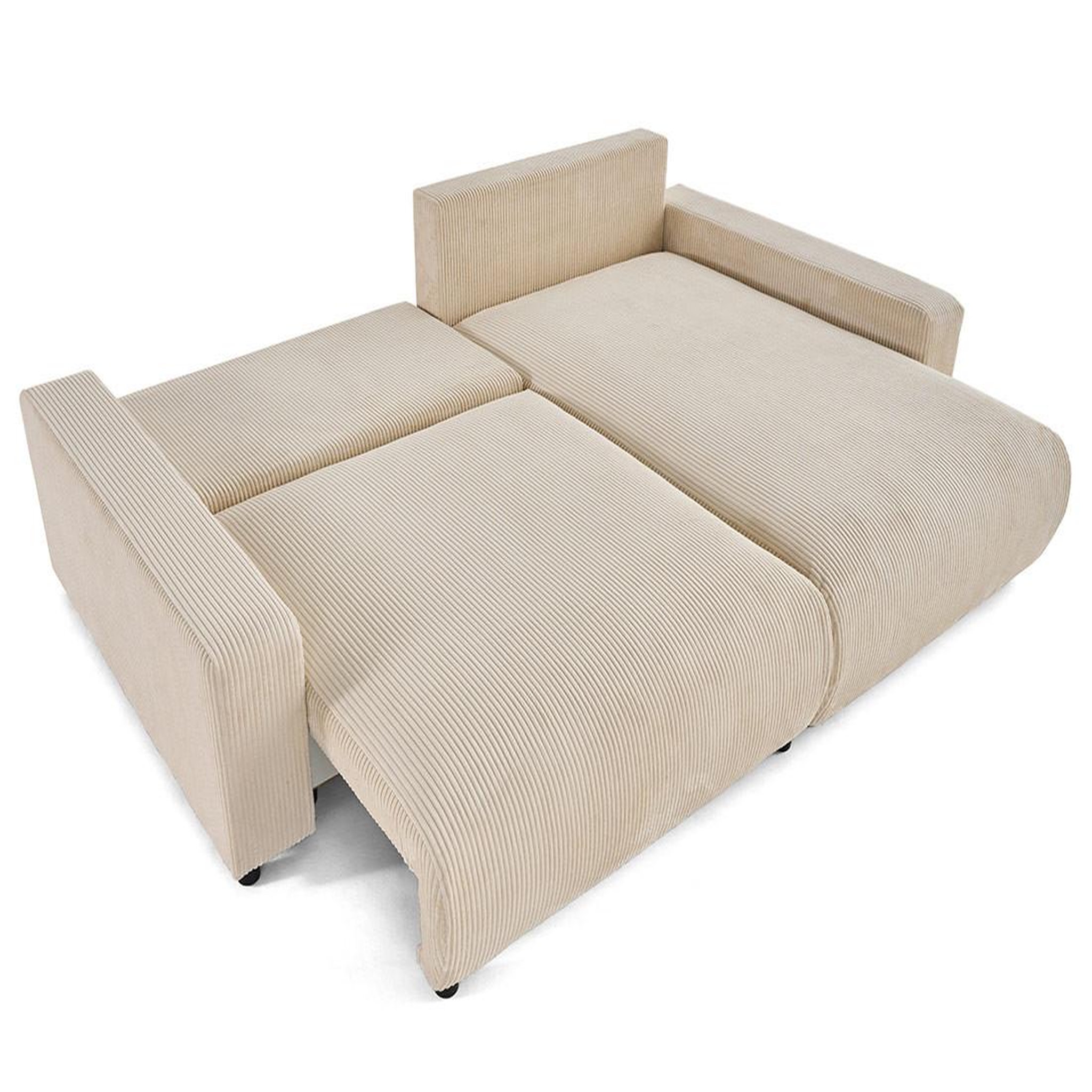 Voir la diapositive 4 : LISA DESIGN Pivoine - canapé d'angle 4 places réversible convertible avec 2 coffres en velours côtelé