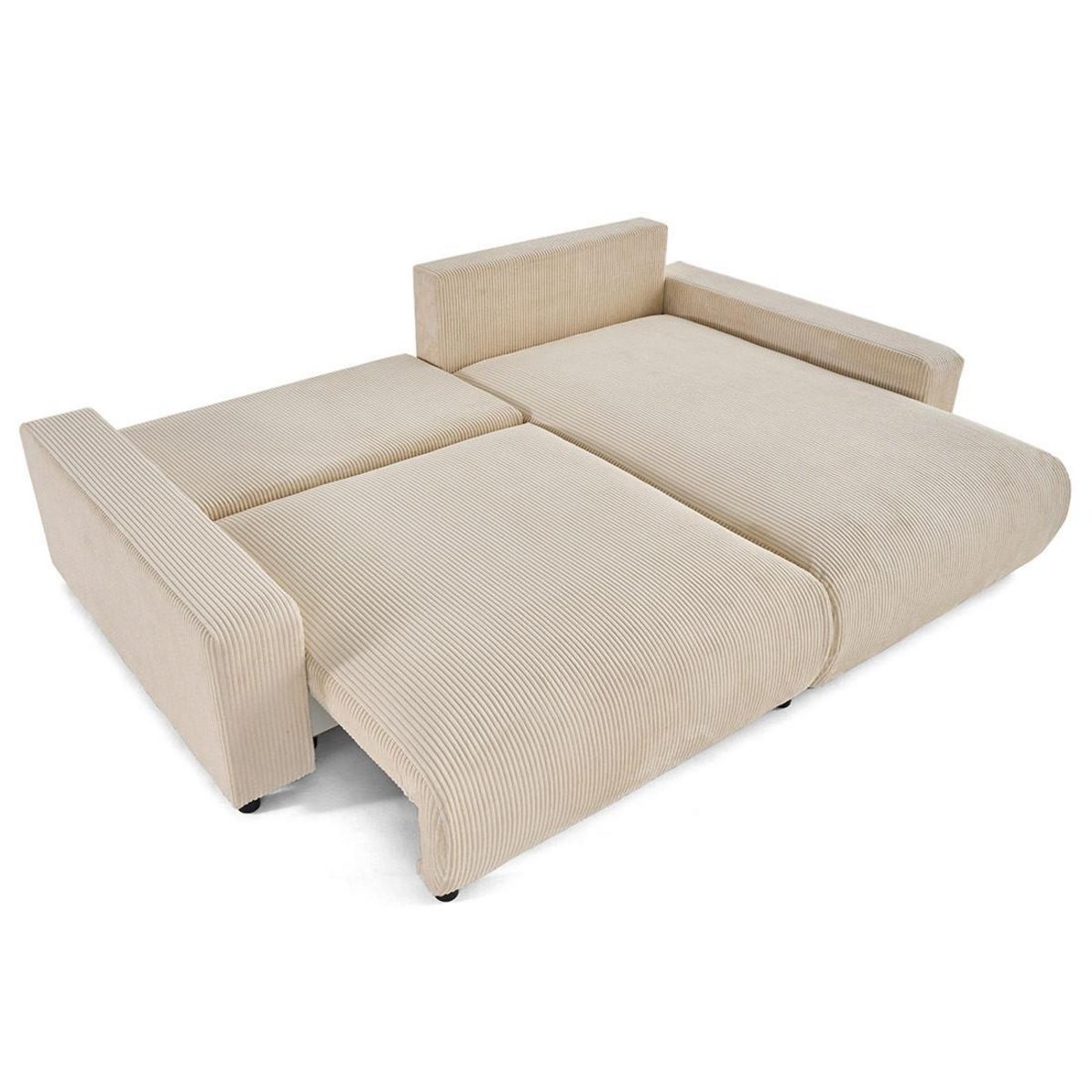 LISA DESIGN Pivoine - canapé d'angle 4 places réversible convertible avec 2 coffres en velours côtelé