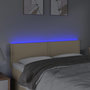 Voir la diapositive 3 : VIDAXL Tete de lit a LED Creme 144x5x78/88 cm Tissu