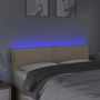 Voir la diapositive 3 : VIDAXL Tete de lit a LED Creme 144x5x78/88 cm Tissu
